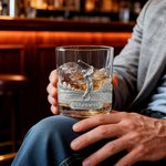 Personalised 2D Metallic Style Print Golf Theme Whiskey Glass with Name Golf Club Birthday Father's Day Gift for Golf Lovers