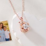 Personalised Mother Bear Necklace with Birthstone Dainty Jewellery Mother's Day Birthday Gift for Mom Woman