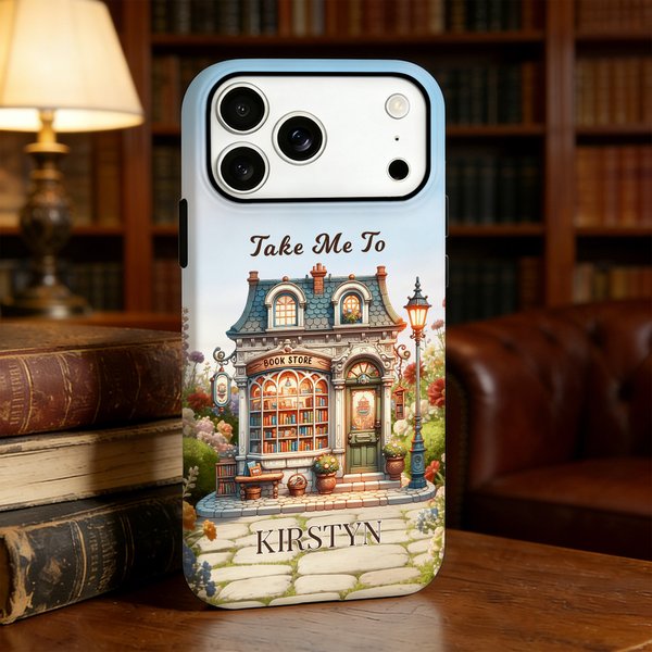 Personalised Multi-Device Bookstore Phone Case with Name for iPhone Birthday Holiday Anniversary Gift for Book Lovers Bookworms