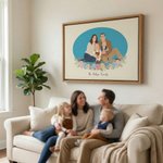 Personalized Warm Minimalist Family Portrait Canvas Prints Home Decor  Ship from USA Birthday Anniversary Gift for Friends Family
