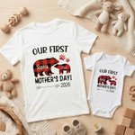Gepersonaliseerd Schattig Beer Konijntje Eenhoorn 100% Katoenen Babyrompertje T-shirt Met Naam Eerste Moederdagcadeau voor Pasgeboren Moeder