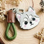 Personlig tecknad hund Nyckelring i PU-läder med namn Daglig användning Jubileum Födelsedagspresent för djurägare och älskare