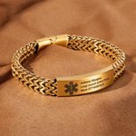 Personalised Men Medical Emergency ID Alert Bracelet with Text Gift for Epilepsy Diabetes Allergy Patients