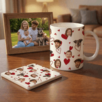 Tasse en céramique personnalisée avec nom et sous-verre Cadeau d'anniversaire pour la famille, les amis et les propriétaires d'animaux de compagnie