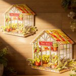 Personalized Faux Stained Glass Greenhouse Acrylic Suncatcher Ornament with Text Home Decor Birthday Anniversary Gift for Plant Lovers