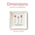 Porte-bijoux en céramique personnalisé avec fleur de naissance nom et texte - Cadeau usage quotidien anniversaire pour amie couple et mariée
