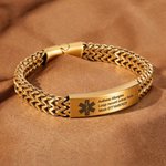 Personalised Men Medical Emergency ID Alert Bracelet with Text Gift for Epilepsy Diabetes Allergy Patients