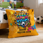 Personalised Street Style Soccer Club Cushion Cover with Text and Name Home Decor Game Day Birthday Gift for Soccer Lover