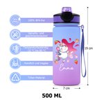 Personalisierte 500 ml Kinder-Trinkflasche im Fruchtsaft-Splash-Design | mit Tiermuster und Namen | Schulanfang Geburtstag Geschenk für Jungen Mädchen