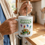 Personalized Mama's/Grandma's Garden Where Love Grows Ceramic Mug with 1-6 Palms and Names Mother's Day Gift for Mom Grandma