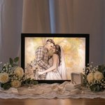 Personalised Watercolor Photo Light Painting Acrylic Frame Desk Decor Anniversary Birthday Gift for Family Friends Couples
