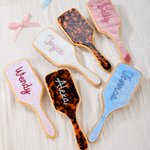 Brosse à cheveux exquise personnalisée faite à la main avec nom et pierres d'anniversaire Cadeau d'anniversaire pour demoiselle d'honneur Amie Mère