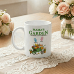Personalized Mama's/Grandma's Garden Where Love Grows Ceramic Mug with 1-6 Palms and Names Mother's Day Gift for Mom Grandma