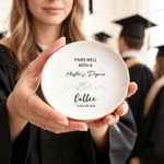 Personalized Graduation Black & White Line Design Minimalist Master Jewellery Tray with Name and Year Graduation Gift for Class of 2026