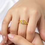 Personalised Celtic Knot Birthstone Sterling Silver Ring with Engraved Text Birthday Anniversary Mother's Day Gift for Women