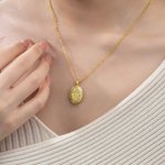 Personalised Baroque Floral Cross 2 Photos Locket Necklace Dainty Jewellery Baptism Birthday Mother's Day Gift for Mom Grandma