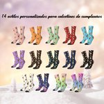 Calcetines de media caña personalizados suaves y transpirables con foto de cara y edad regalo de cumpleaños o aniversario para familia y amigos