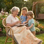 Personalised Hand-Painted Flowers Soft Tassel Throw Blanket with Names and Year Home Decor Mother's Day Birthday Gift for Mom Grandma