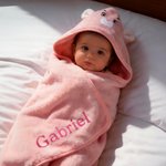 Personalisierte niedliche Tier bestickt Name Hooded Badetuch Sommer Pool Bad Wesentliche Baby Dusche Geburtstag Geschenk für Neugeborene Kinder