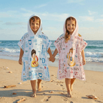 Serviette de plage à capuche pour enfants avec nom Cadeau d'anniversaire essentiel pour garçons et filles