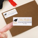 Personalisierte Graduation Cap Design wasserdichte Aufkleber mit Namen Return Address Label Graduation Party Graduation Ankündigung für Absolventen