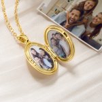 Personalised Baroque Floral Cross 2 Photos Locket Necklace Dainty Jewellery Baptism Birthday Mother's Day Gift for Mom Grandma