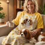 Pyjama de salon personnalisé avec nom et poche pour animaux de compagnie Cadeau d'anniversaire pour Grand-mère Maman Femme Amoureux des animaux de compagnie