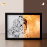 Personalised Watercolor Photo Light Painting Acrylic Frame Desk Decor Anniversary Birthday Gift for Family Friends Couples