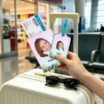 Personalized Face Photo Floral PU Leather Luggage Tag Passport Holder with Name Daily Use Birthday Travel Gift for Travel Lovers Friends Besties