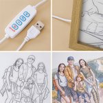 Personalised Watercolor Photo Light Painting Acrylic Frame Desk Decor Anniversary Birthday Gift for Family Friends Couples