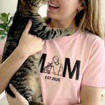 Personalised Embroidered Dad Mom Photo Soft T-shirt Sweatshirt Hoodie with Year Daily Wear Birthday Anniversary Gift for  Pet Lovers