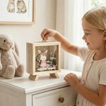 Personalized Cute Floral Bunny Bear Animals Wooden Clear Money Box Piggy Bank with Name Room Decor Birthday Gift for Girls Kids