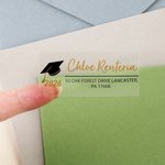 Personalisierte Graduation Cap Design wasserdichte Aufkleber mit Namen Return Address Label Graduation Party Graduation Ankündigung für Absolventen