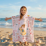 Serviette de plage à capuche pour enfants avec nom Cadeau d'anniversaire essentiel pour garçons et filles