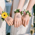 Personalisierte temporäre Foto-Tattoos mit Namen und Datum | 24-teilige Klebetattoos | hautfreundlich | wasserfest | Party Hochzeit Geschenk für Gäste