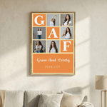 Personalized Nine-Square Grid Photo Giclee Canvas Prints with Letter Title Date Home Decor Ship from USA Anniversary Gift for Family Friend Couple