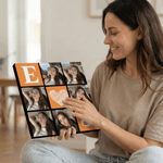 Personalized Nine-Square Grid Photo Giclee Canvas Prints with Letter Title Date Home Decor Ship from USA Anniversary Gift for Family Friend Couple