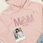 Personalised Embroidered Dad Mom Photo Soft T-shirt Sweatshirt Hoodie with Year Daily Wear Birthday Anniversary Gift for  Pet Lovers