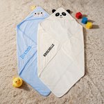 Personalisierte niedliche Tier bestickt Name Hooded Badetuch Sommer Pool Bad Wesentliche Baby Dusche Geburtstag Geschenk für Neugeborene Kinder