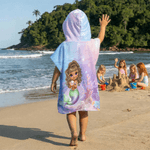Personalisierte niedlichen Cartoon Meerjungfrau überdimensioniert schnell trocken Kind Kapuzen Strandtuch mit Namen Sommer Urlaub Party Geburtstag Geschenk für Mädchen
