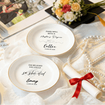 Personalized Graduation Black & White Line Design Minimalist Master Jewellery Tray with Name and Year Graduation Gift for Class of 2026