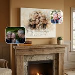 Personalized Watercolor Merge Loved One Pictures Portrait Canvas Prints with Text  Ship from USA Home Decor Sentimental Memorial Gift for Family