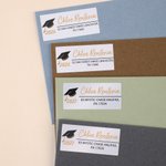 Personalisierte Graduation Cap Design wasserdichte Aufkleber mit Namen Return Address Label Graduation Party Graduation Ankündigung für Absolventen