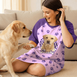Pyjama de salon personnalisé avec nom et poche pour animaux de compagnie Cadeau d'anniversaire pour Grand-mère Maman Femme Amoureux des animaux de compagnie