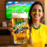 Personalized Colorful Splash Ink 2026 Soccer 16 oz Beer Glass with Name and Year Game Day Birthday Gift for Soccer Players Lovers