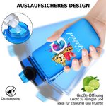 Personalisierte 500 ml Kinder-Trinkflasche im Farbspritzer-Design | mit Tiermuster und Namen | Schulanfang Geburtstag Geschenk für Jungen Mädchen