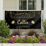 Personalized Congratulations Bachelor Hat Banner with Name Class of 2026 Party Decor Graduation Gift for Graduates