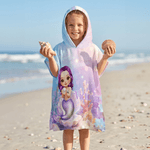 Personalisierte niedlichen Cartoon Meerjungfrau überdimensioniert schnell trocken Kind Kapuzen Strandtuch mit Namen Sommer Urlaub Party Geburtstag Geschenk für Mädchen