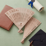 Personalized Vintage Hollowed Sandalwood Folding Fan with Name and Year Graduation Party Gift for Graduates