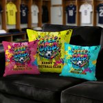 Personalised Street Style Soccer Club Cushion Cover with Text and Name Home Decor Game Day Birthday Gift for Soccer Lover